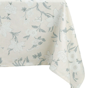 Cream Larkhill Floral Tablecloth - 8 seater, a practical fabric accent for dressing and protecting a household surface