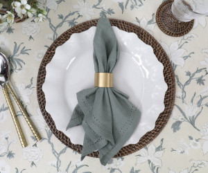 Cream Larkhill Floral Tablecloth - 8 seater, a textile accessory designed for dining, kitchen or tabletop use