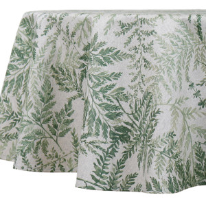 Verdilla round tablecloth with an all-over green fern print