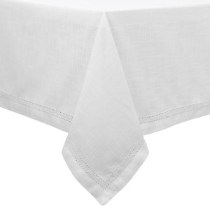 Foxton White Tablecloth, a practical fabric accent for dressing and protecting a household surface