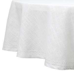 Round Foxton White Tablecloth 180CM, decorative tableware
