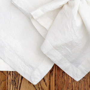 White Sorrento Liveable Linen Tablecloth - 6 Seater, a textile accessory designed for dining, kitchen or tabletop use