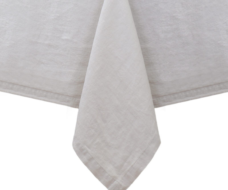 400cm Oatmeal Linen Tablecloth - 12 seater