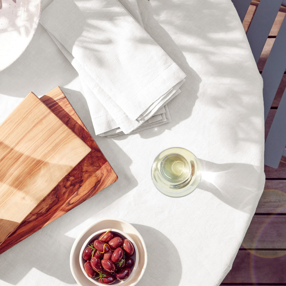 300cm White Linen Tablecloth - 8-10 Seater, decorative tableware