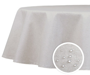 150cm Oatmeal Wipe-Clean Round Tablecloth