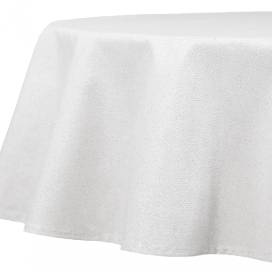 180cm White Wipe-Clean Round Tablecloth, decorative tableware