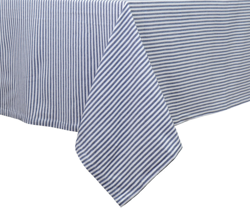 180cm Classic Navy Ticking Stripe Tablecloth - 4-6 seater