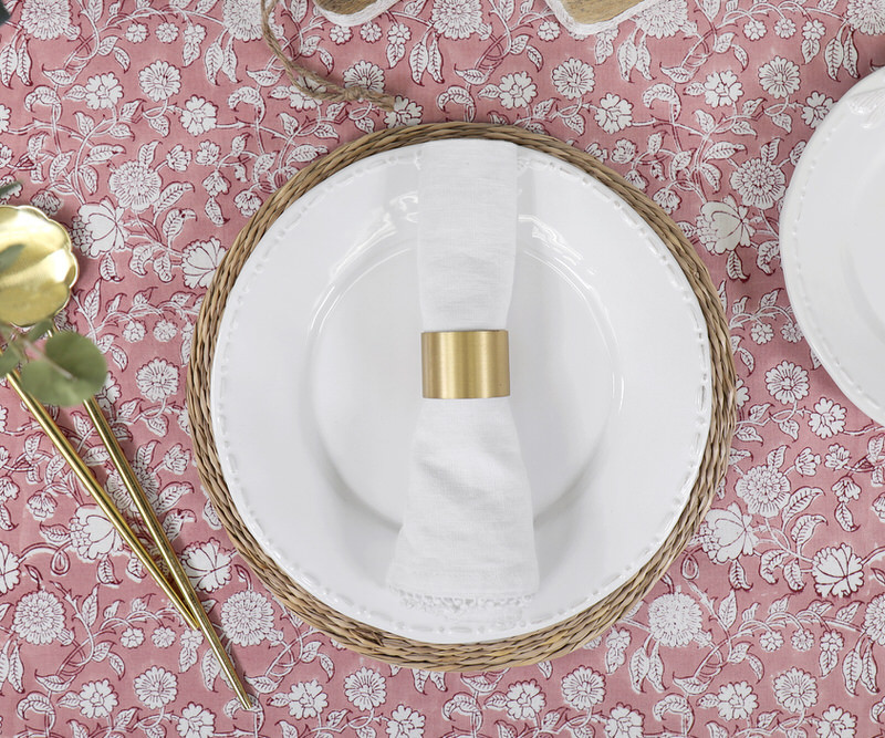 220cm Sevenoaks Rose Pink Floral Tablecloth - 6-8 Seat