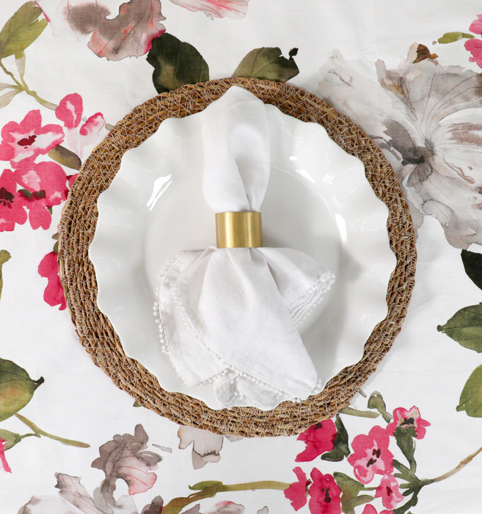 Mandevilla Wipe-Clean Tablecloth, a textile accent for dining or kitchen use