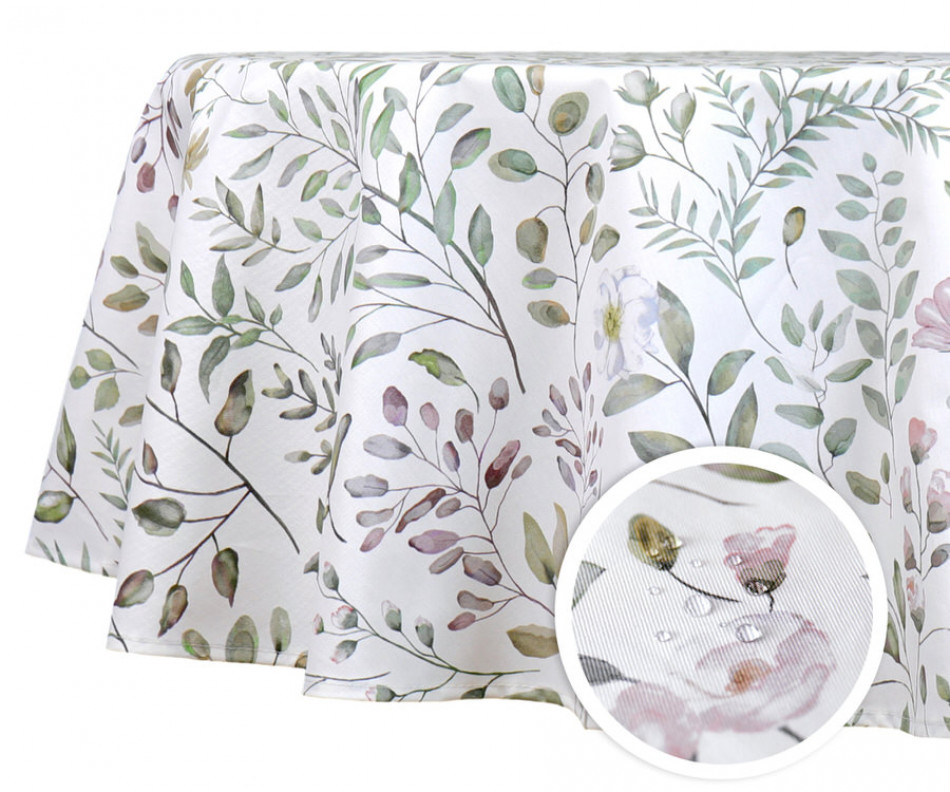 180cm Primavera Wipe-Clean Round Tablecloth