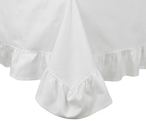 Romance White Ruffle Tablecloth - 8 seater