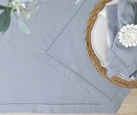 230cm Seacliff Blue Tablecloth 6-8 Seater