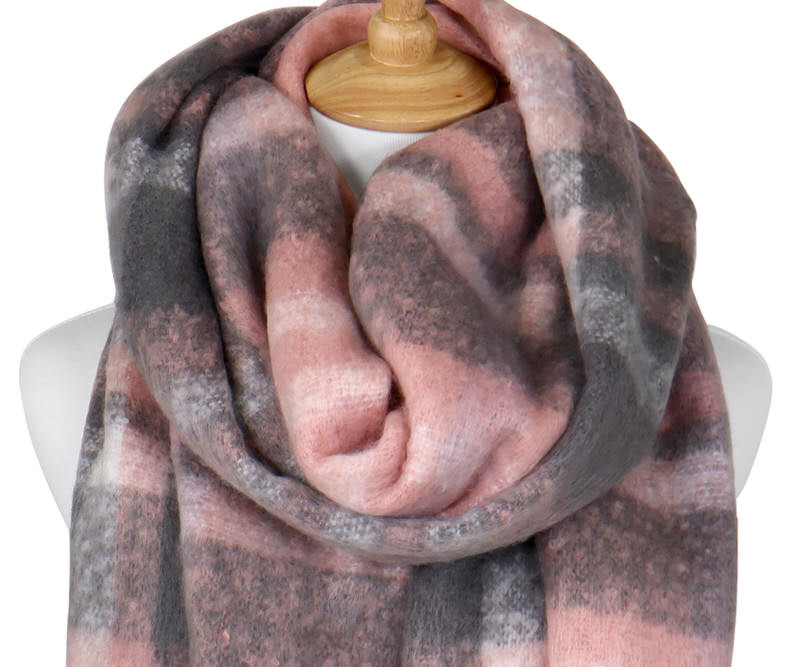 Kendall Pink Tartan Winter Scarf