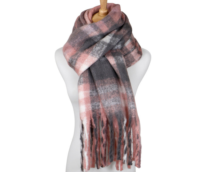 Kendall Pink Tartan Winter Scarf