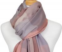 Zahra Pink Tartan Fringed Scarf