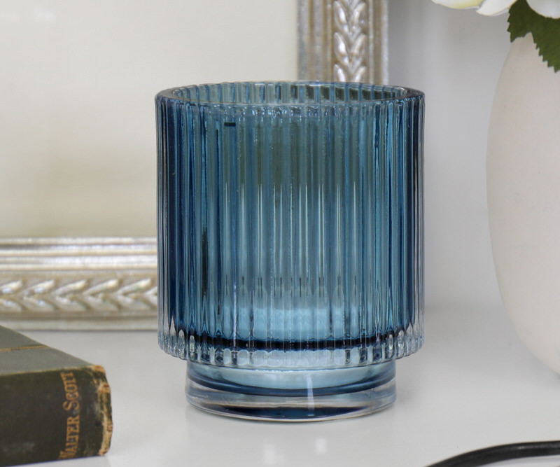 Verona Blue Glass Tealight Votive