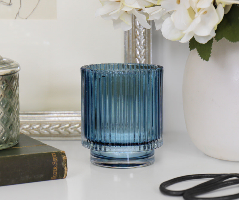 Verona Blue Glass Tealight Votive