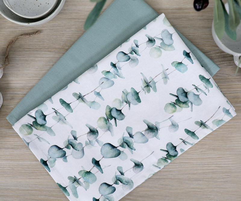 Set 2 Cascading Eucalyptus Teatowels