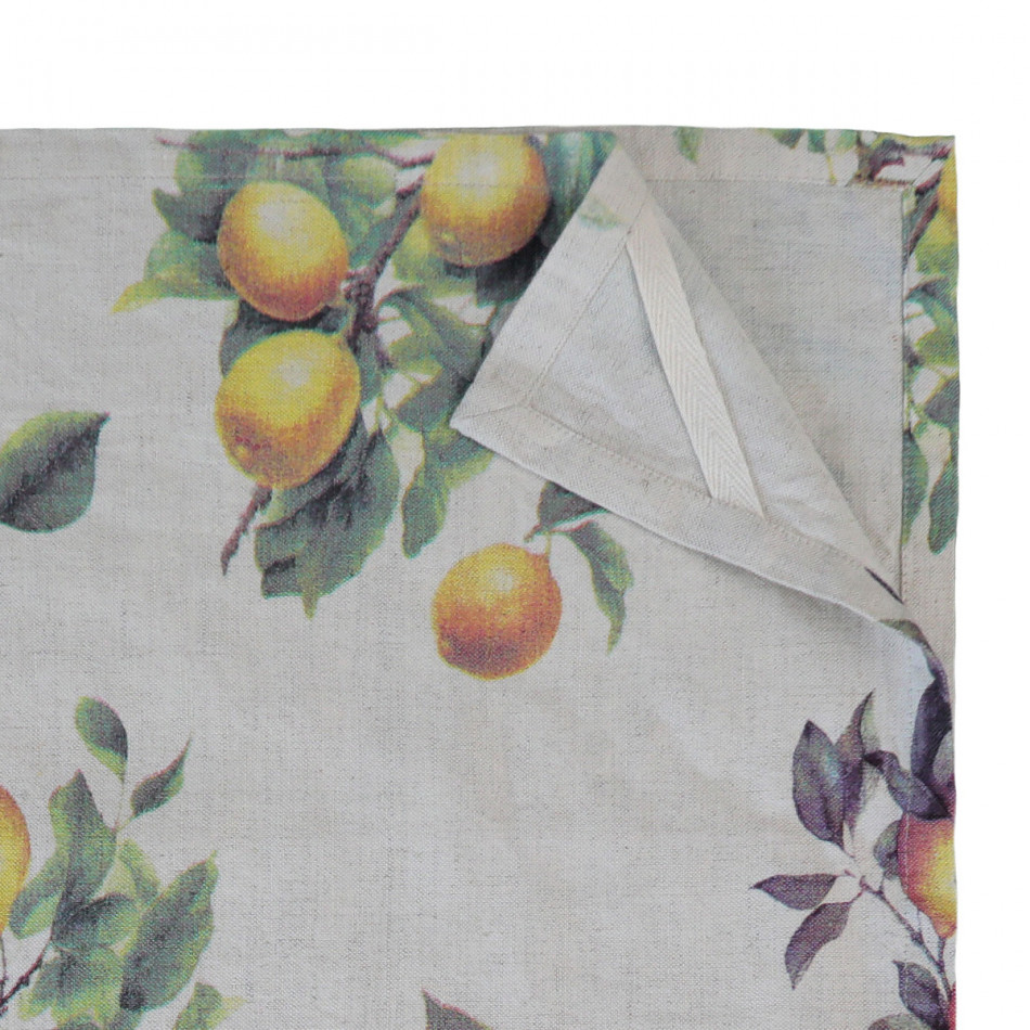 Set 2 Clermont Lemon Harvest Linen Tea Towels, a textile accessory designed for dining, kitchen or tabletop use