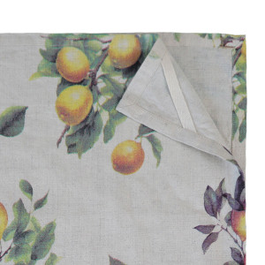 Set 2 Clermont Lemon Harvest Linen Tea Towels, a textile accessory designed for dining, kitchen or tabletop use