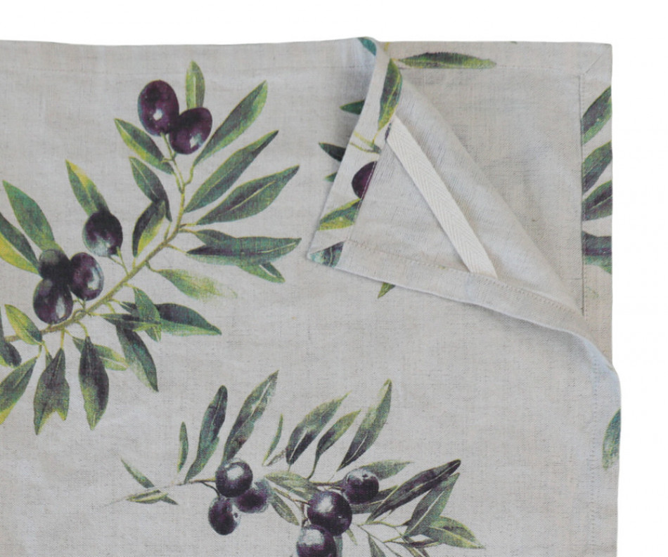Set 2 Clermont Olive Harvest Linen Tea Towels