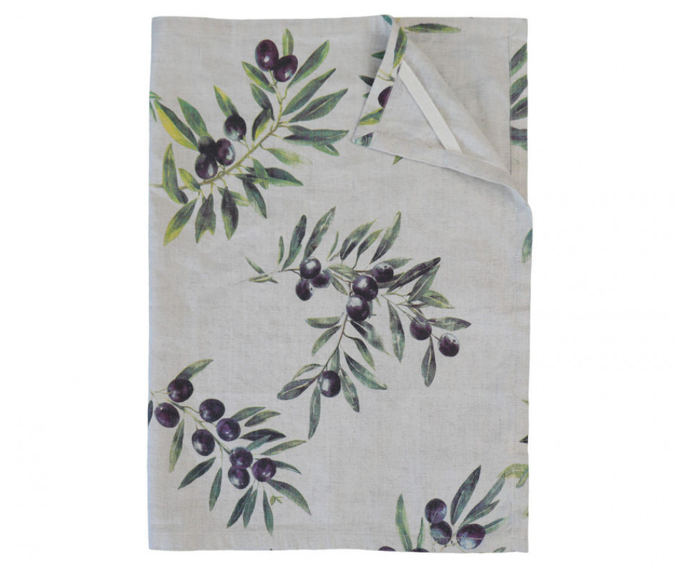 Set 2 Clermont Olive Harvest Linen Tea Towels