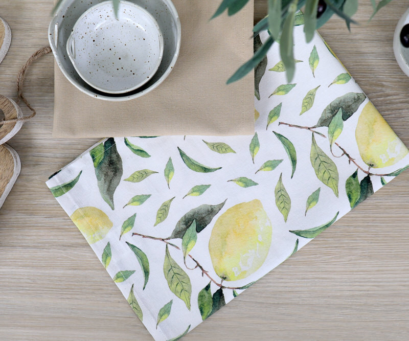 Set 2 Sicilian Lemon Teatowels