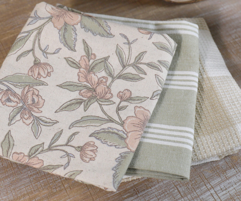 Set 3 Amelia Rose Floral Tea Towels