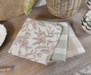 Set 3 Amelia Rose Floral Tea Towels