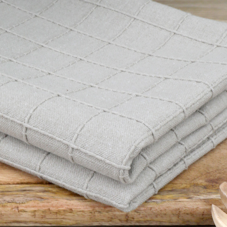 Set of 2 Dawson Teatowels - Taupe, decorative home accessory