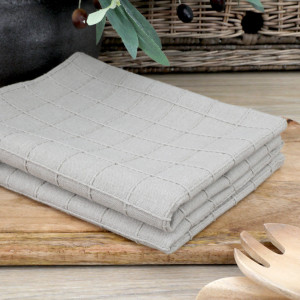 Set of 2 Dawson Teatowels - Taupe, highlighting the product's distinctive form and defining design