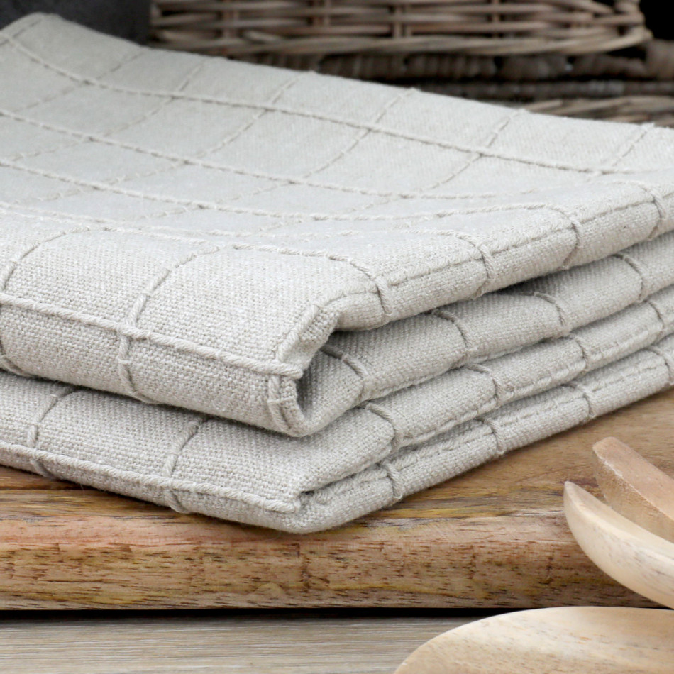 Set of 2 Dawson Teatowels - Taupe, shown as a standalone product for clear identification