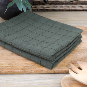 Set of 2 Dawson Teatowels - Olive Green, highlighting the product's distinctive form and defining design