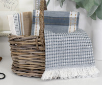 Set 3 Heidi Tea Towels - Denim Blue