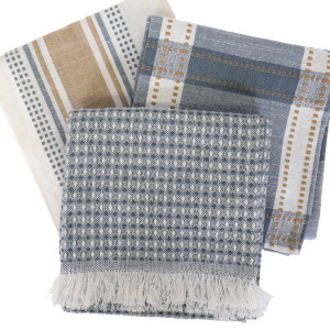Set 3 Heidi Tea Towels - Denim Blue, a practical fabric accent for dressing and protecting a household surface