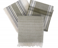 Set 3 Heidi Tea Towels - Olive Green