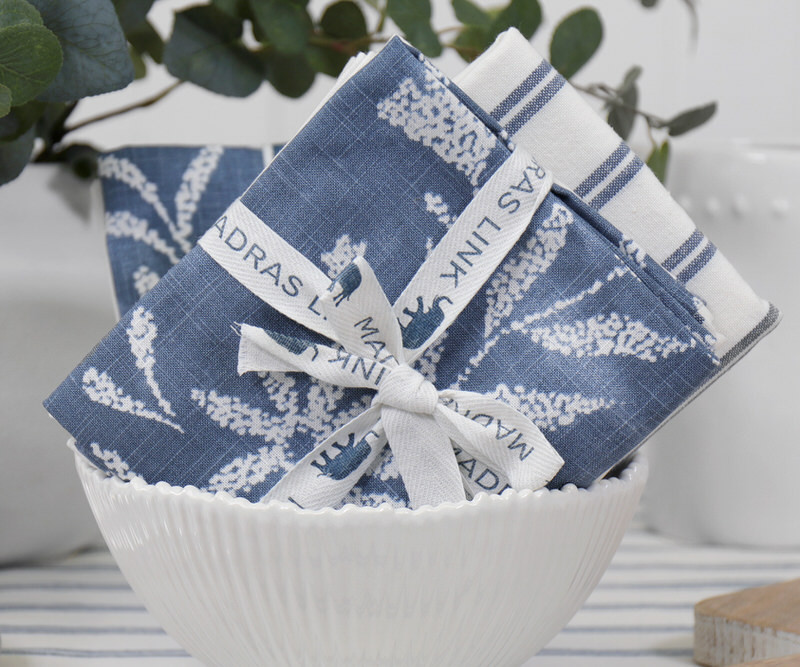 Set 3 Seville Blue Teatowels