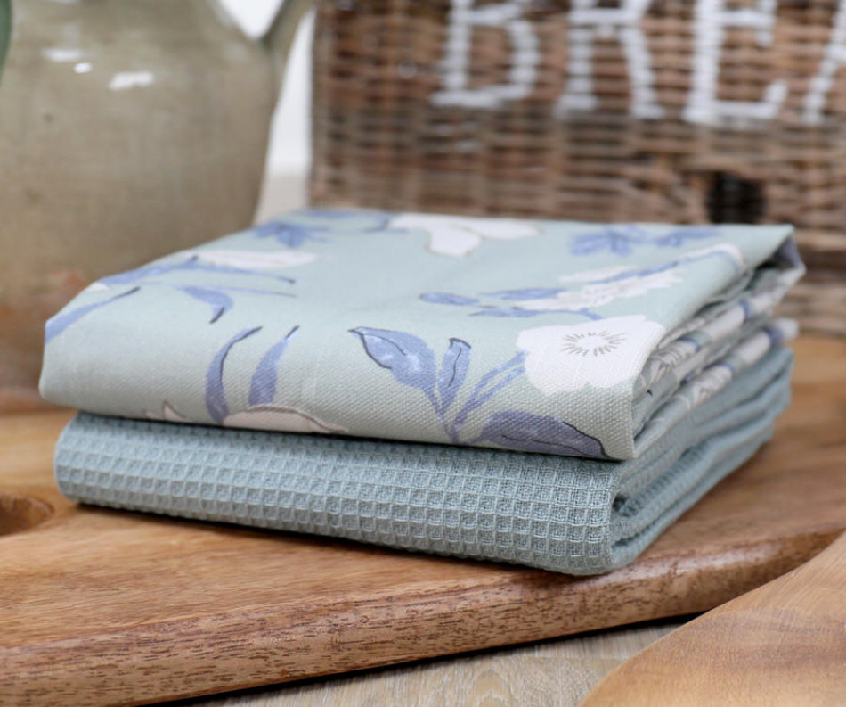 Set 2 Soft Blue Larkhill Tea Towels