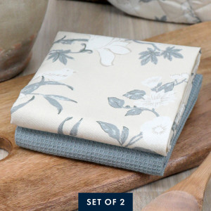 Set 2 Cream Larkhill Tea Towels, household cleaning accessory
