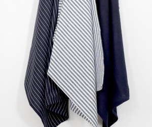 Set 3 Navy Villa Stripe Tea Towels