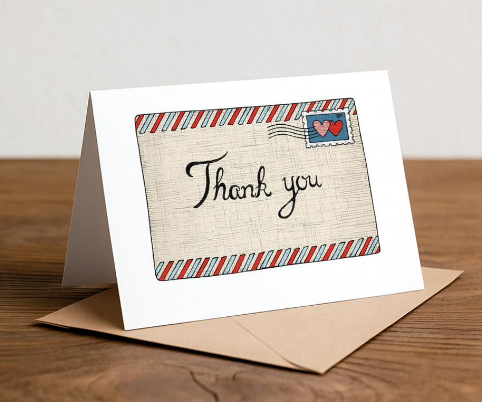 Airmail Thank You Card