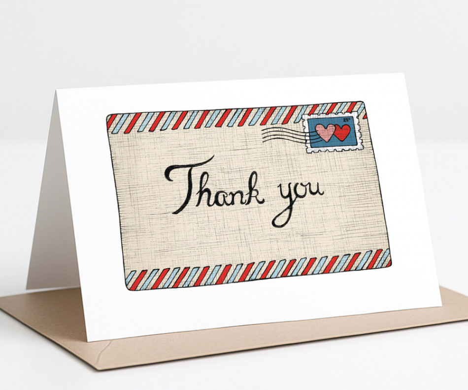 Airmail Thank You Card