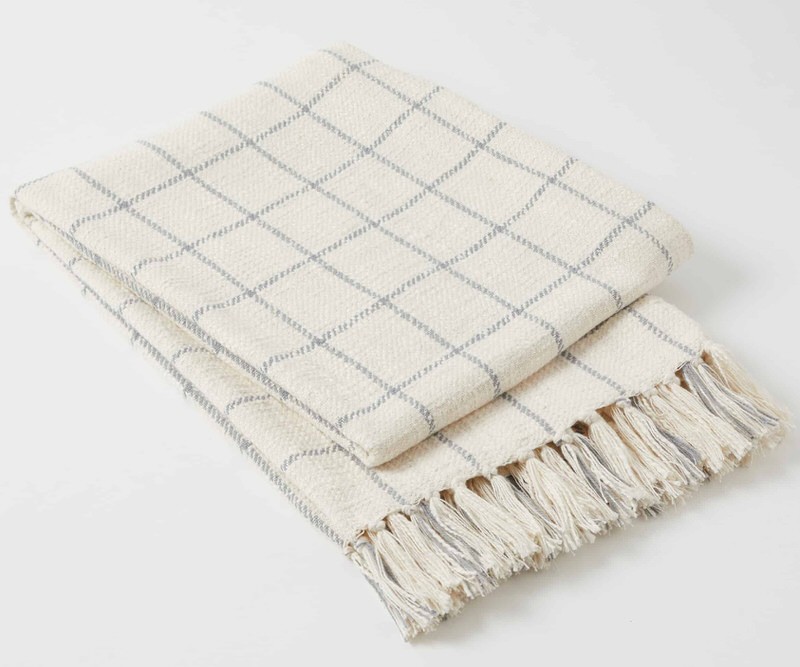 Somerset Check Throw Blanket - Off-White