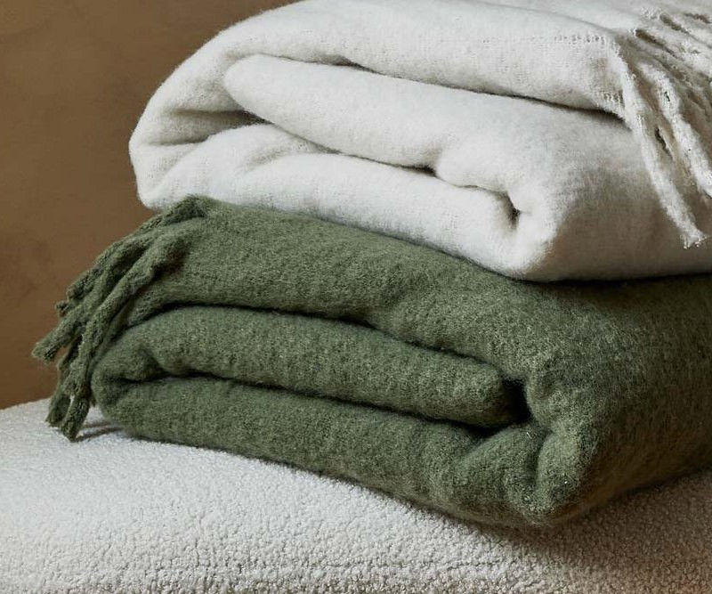 Harrogate Olive Green Throw Blanket