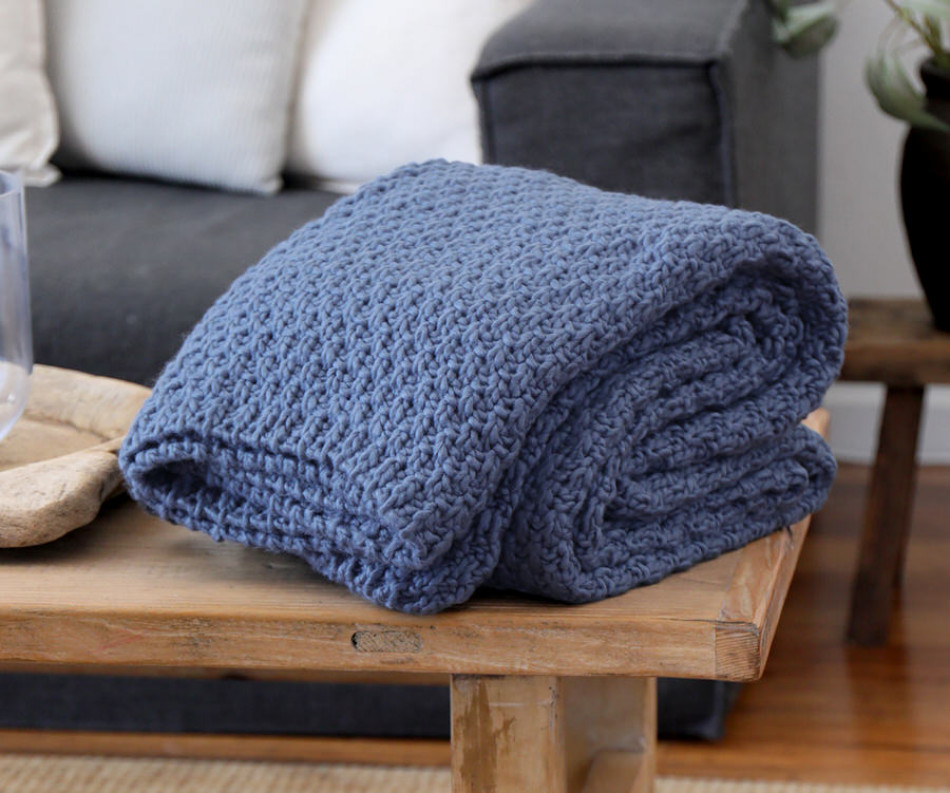 Jarah Blue Throw Blanket