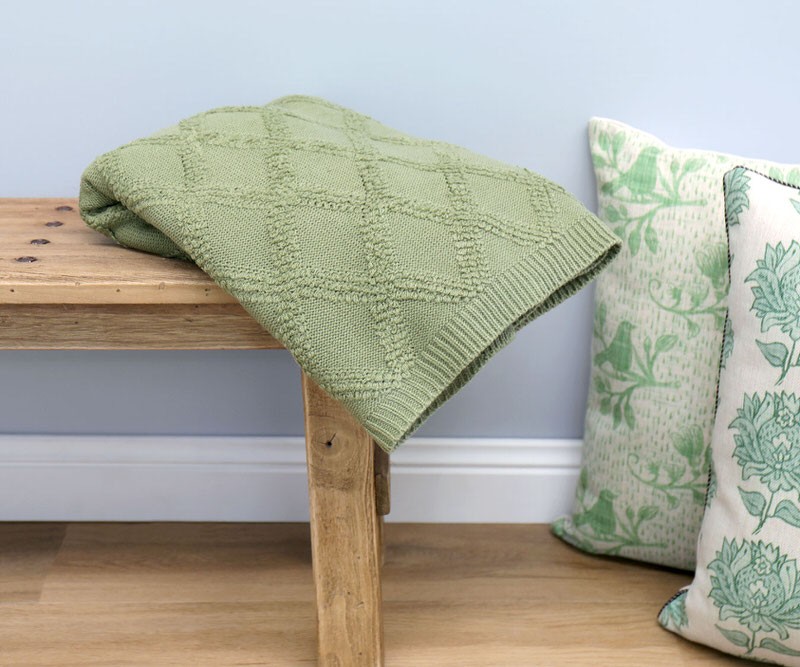 Otway Sage Green Throw Blanket