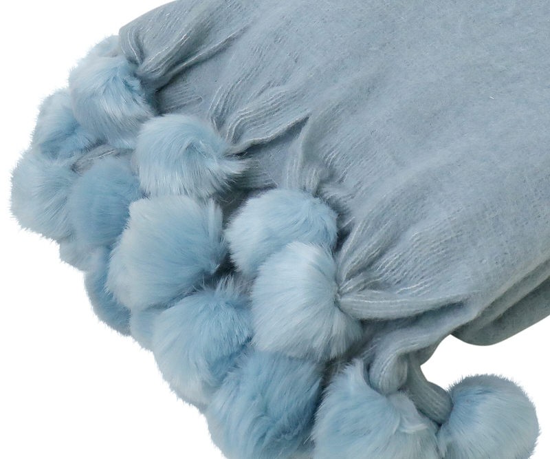 Daydream Blue Pom Pom Throw Shop by colour
