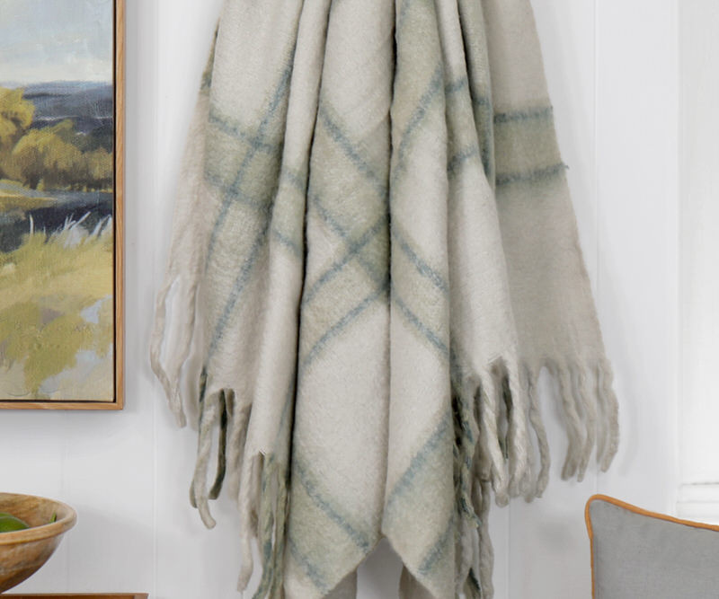 Schofield Grey Tartan Throw Blanket