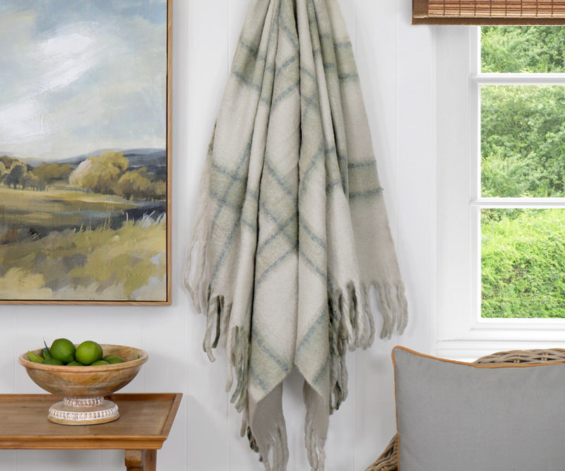 Schofield Grey Tartan Throw Blanket