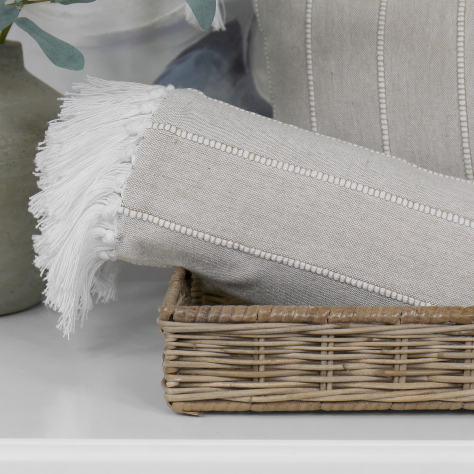 Brighton Taupe Chambray Cotton Throw